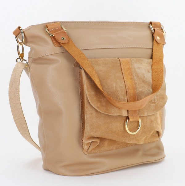 Geanta Dama Shopper Piele Ecologica Taupe Compartiment Laura Biaggi BS32LS23090341 120