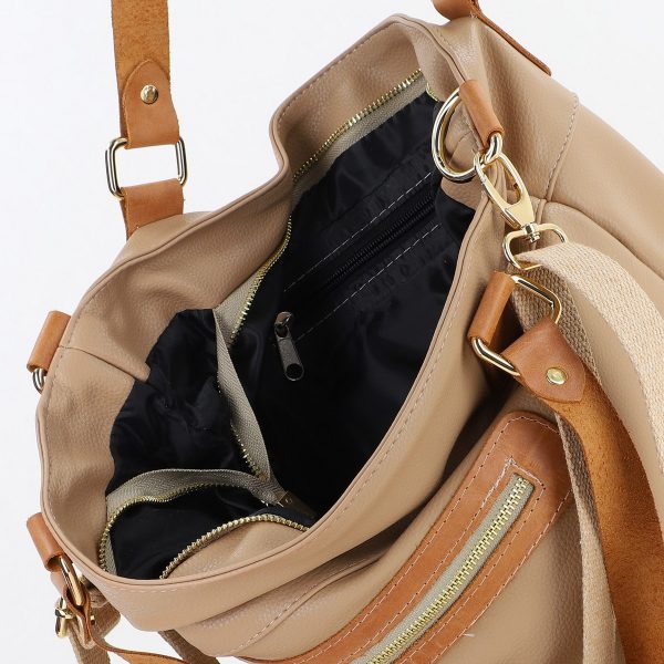 Geanta Dama Shopper Piele Ecologica Taupe Compartiment Laura Biaggi BS32LS23090341 122
