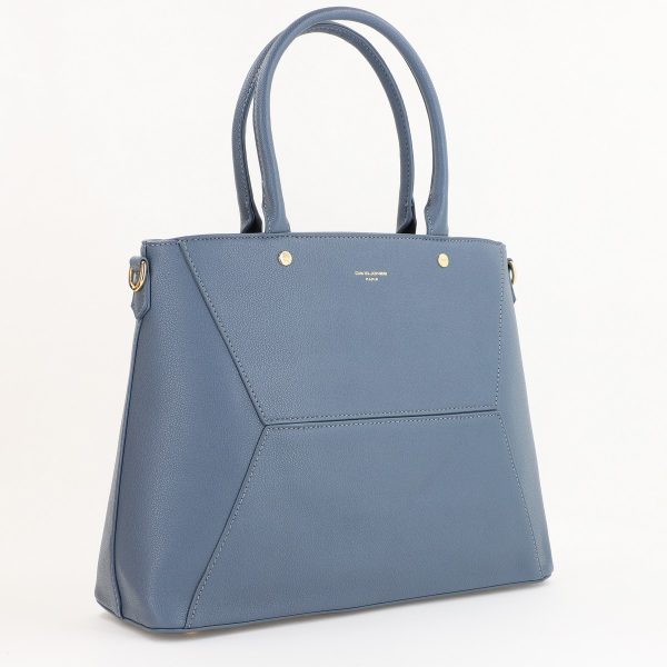 David Jones - Geanta office dama din piele ecologica albastru un compartiment David Jones BS7009DJ2309001