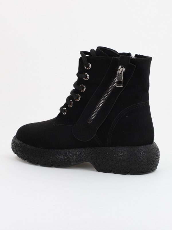 Ghete Femei cu Siret Talpa Groasa Piele Ecologica Negru (BS2002BT2309221) 122
