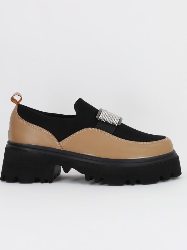 Mocasini Dama Tapla Groasa cu Elastic Maro cu Negru BS1259AY2309144 121