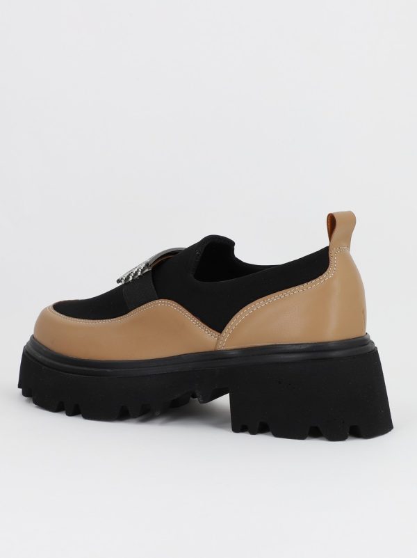 Mocasini Dama Tapla Groasa cu Elastic Maro cu Negru BS1259AY2309144 122