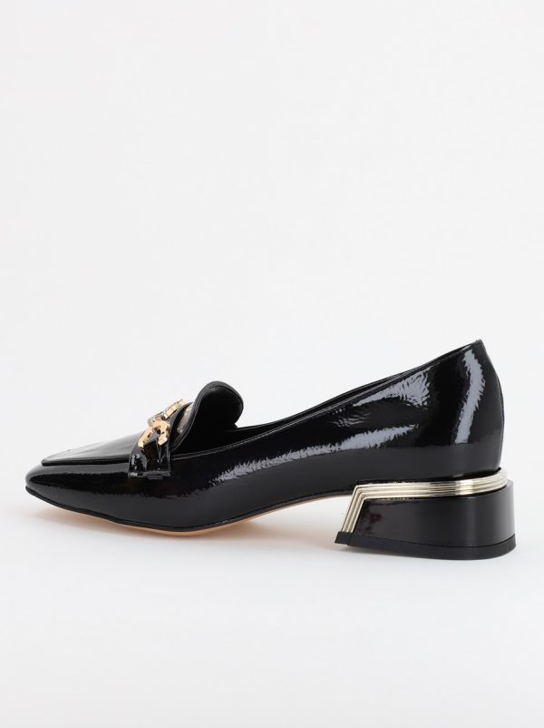 Pantofi cu Toc jos Eleganti Ornamente cu Pietricele din Piele Ecologica Negru Lucios - BS152BA2309233 120