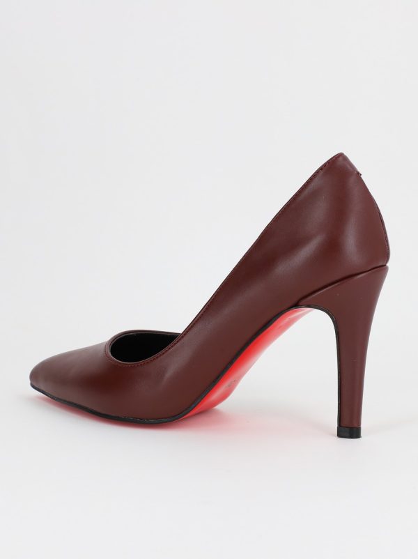 Pantofi Dama cu Toc subtire stiletto Bordo Mat (BS799AY2309111) 124