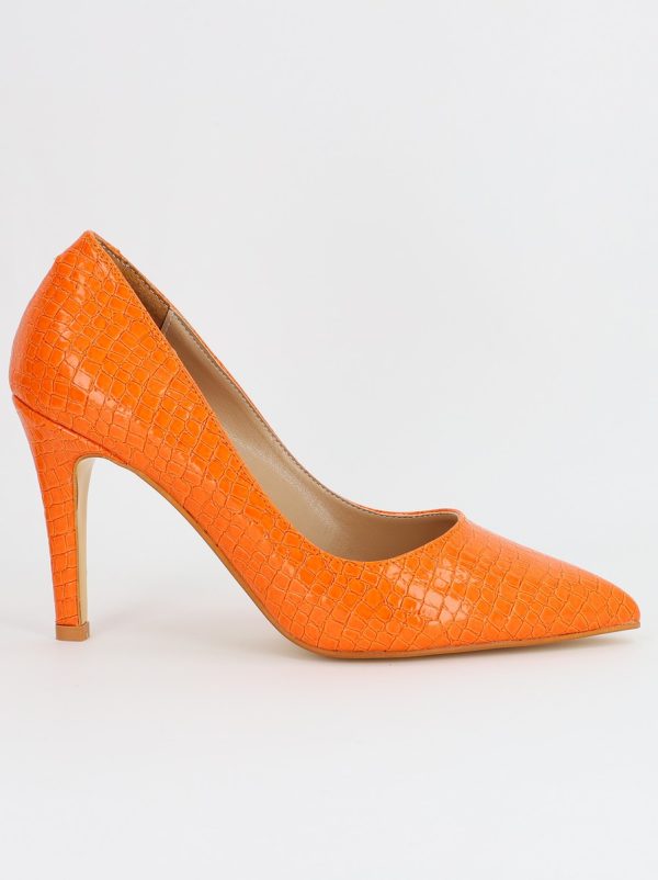 Pantofi Dama cu Toc subtire stiletto Portocaliu Texturat (BS799AY2309109) 121