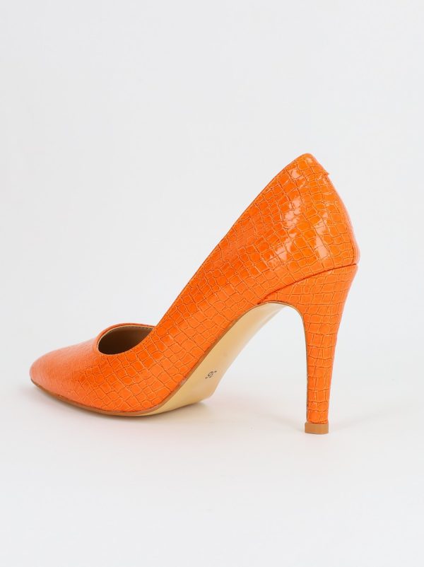 Pantofi Dama cu Toc subtire stiletto Portocaliu Texturat (BS799AY2309109) 122