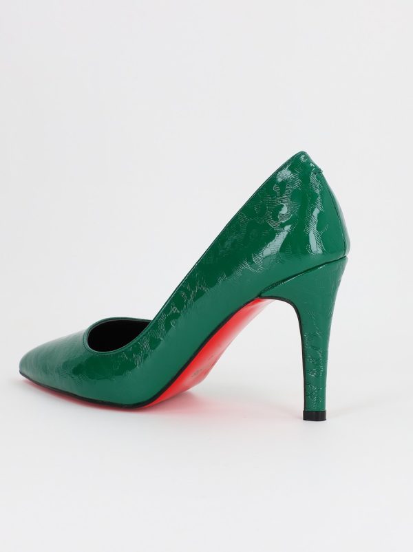 Pantofi Dama cu Toc subtire stiletto Verde cu model (BS799AY2309102) 122