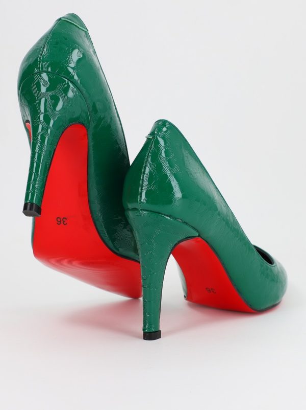 Pantofi Dama cu Toc subtire stiletto Verde cu model (BS799AY2309102) 120