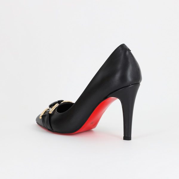 Pantofi Dama stiletto din Piele Eco cu Design Inimioara Negru BS796AY2309135 120