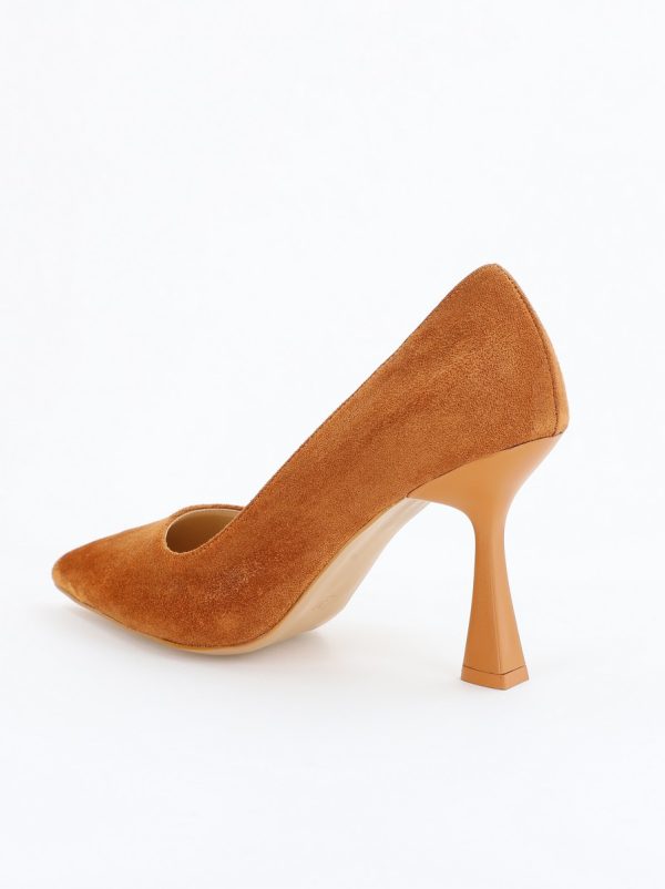 Pantofi Dama Stiletto din Piele Ecologica Aspect Catifelat Maro (BS26201AY2309206) 121