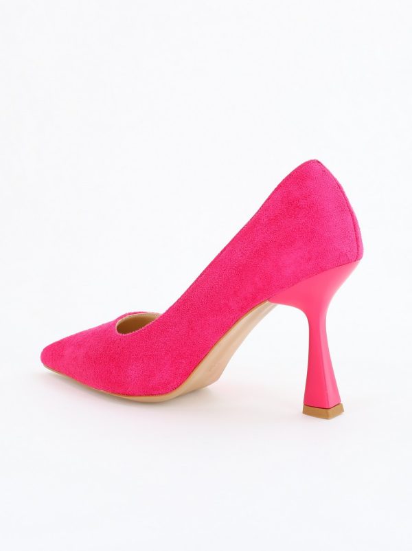Pantofi Dama Stiletto din Piele Ecologica Aspect Catifelat Roz (BS26201AY2309205) 121