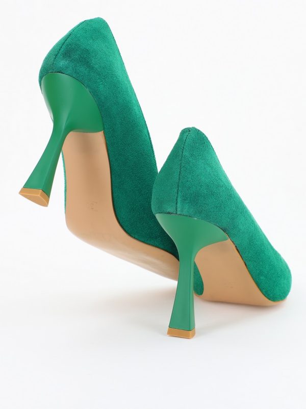 Pantofi Dama Stiletto din Piele Ecologica Aspect Catifelat Verzi (BS26201AY2309202) 119