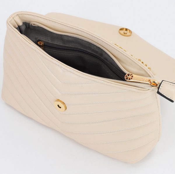 Poseta casual dama piele ecologica bej cu bretea de umar lant Gallantry BS1652R2307364 122
