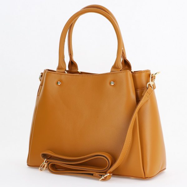 Poseta dama casual de mana din piele ecologica maro mustar David Jones (BS6711CM23090023) 119