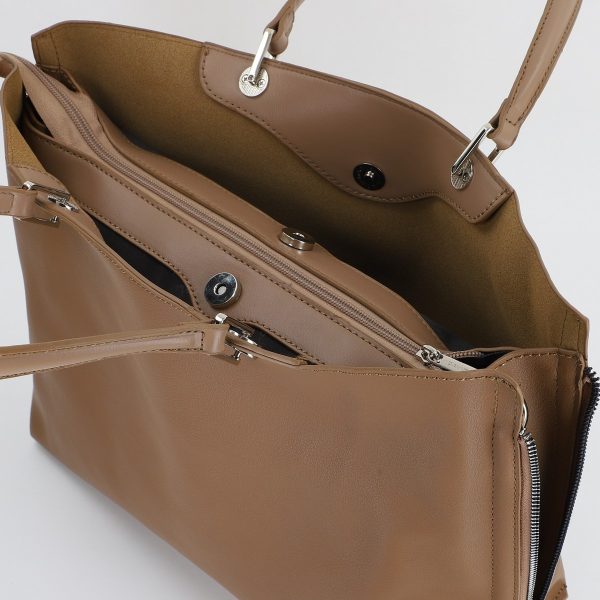 Poseta dama office de mana din piele ecologica Taupe David Jones BS6540DJ2309008 122