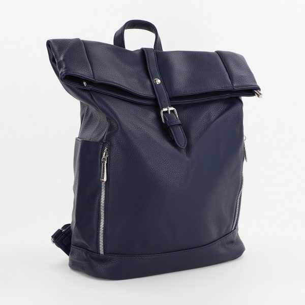 Geanta Shopper Cu Fermoar - Rucsac dama din piele ecologica bleumarin FloraCO BS6913H2307356