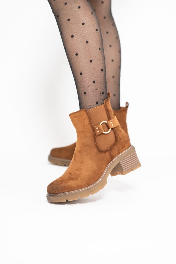 Botine damă din piele ecologică întoarsă Maro Camel (BS2612BO2310085) 119