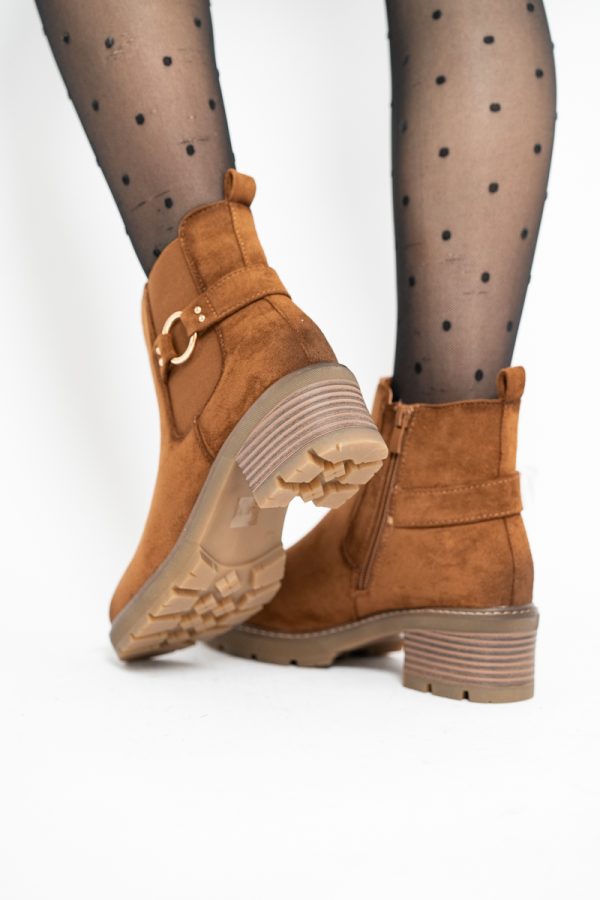 Botine damă din piele ecologică întoarsă Maro Camel (BS2612BO2310085) 125