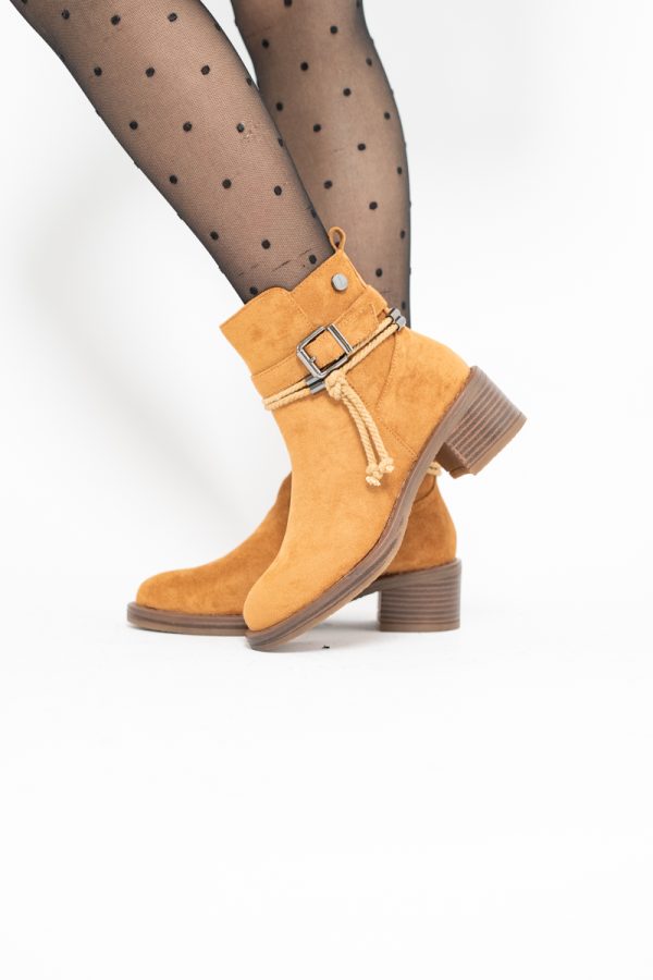 Botine damă din piele ecologică întoarsă Maro Camel (BS2612BO2310085) 119