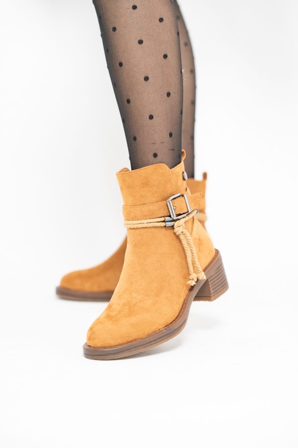 Botine damă din piele ecologică întoarsă Maro Camel (BS2612BO2310085) 123