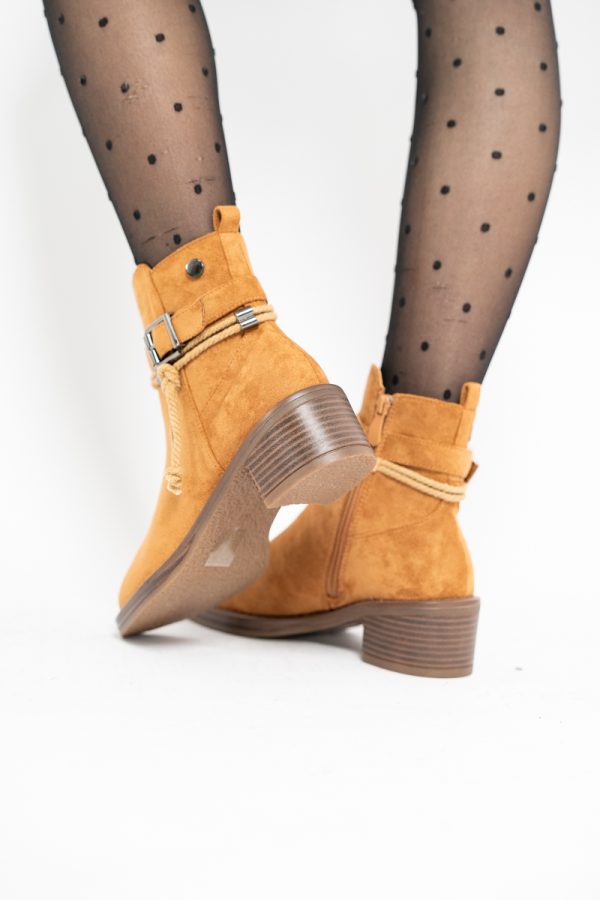 Botine damă din piele ecologică întoarsă Maro Camel (BS2612BO2310085) 125