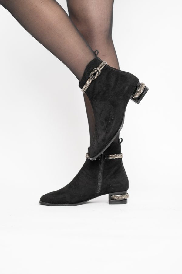 Botine damă din piele ecologică întoarsă Neagră (BS160BT2310046) 121