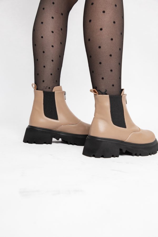 Ghete Damă cu Fermoar Piele Ecologică culoare Bej (BS7005BT2311294) 125