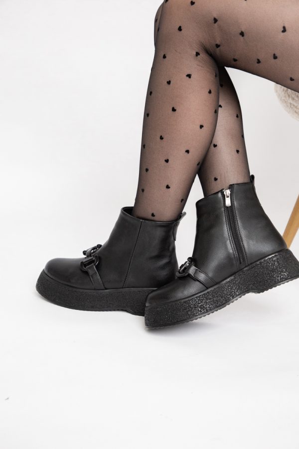Ghete Damă cu fermoar Piele Ecologică culoare Negru mat (BS01BT2310043) 121