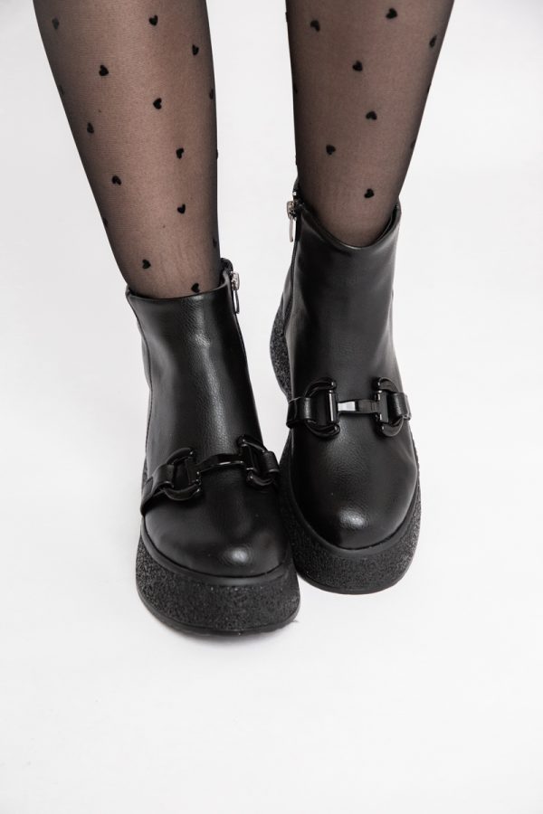 Ghete Damă cu fermoar Piele Ecologică culoare Negru mat (BS01BT2310043) 125