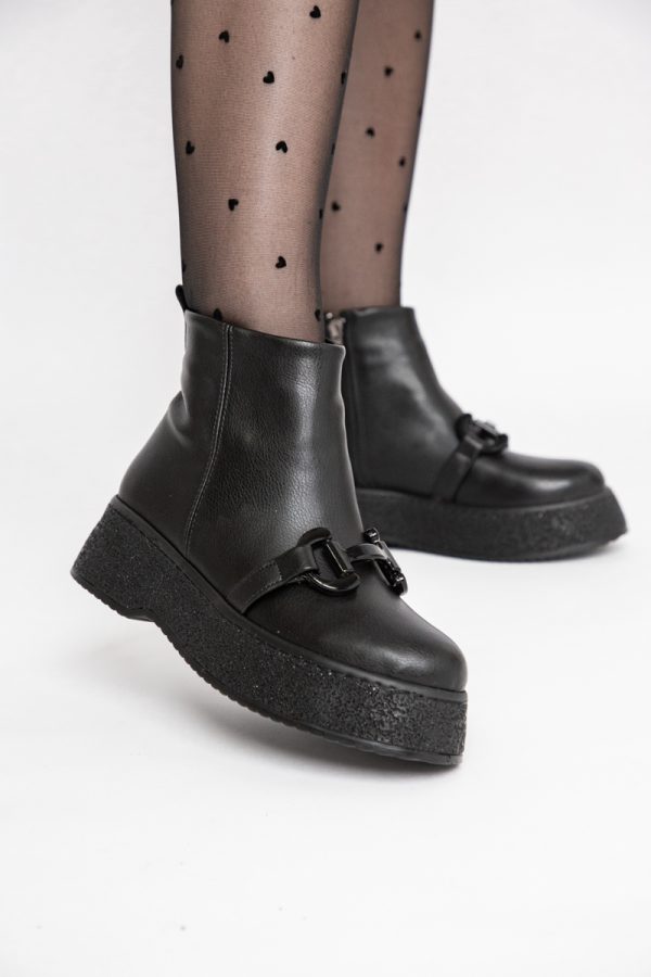 Ghete Damă cu fermoar Piele Ecologică culoare Negru mat (BS01BT2310043) 119