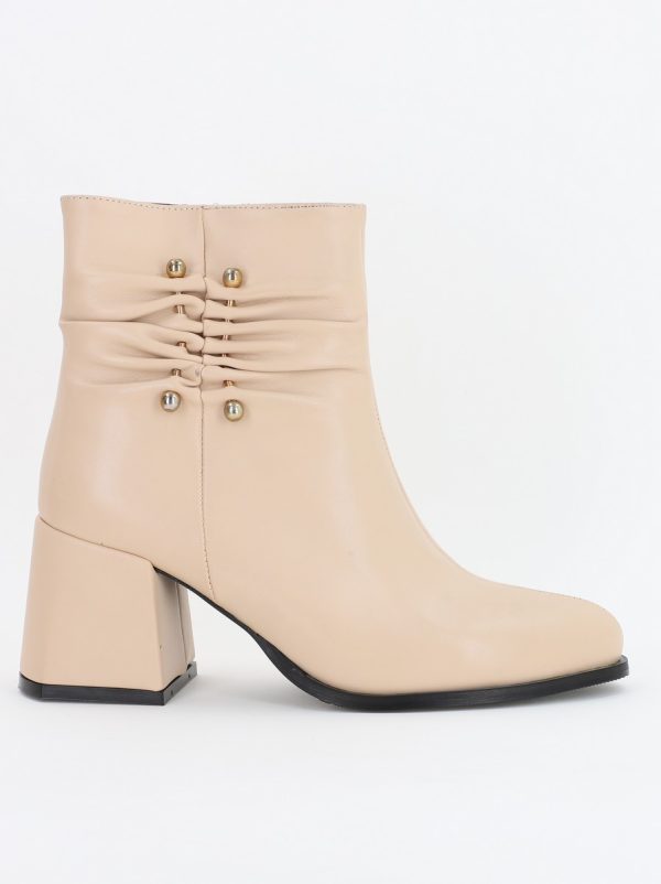 Botine damă din piele ecologică Bej mat (BS3007BT2310021) 120