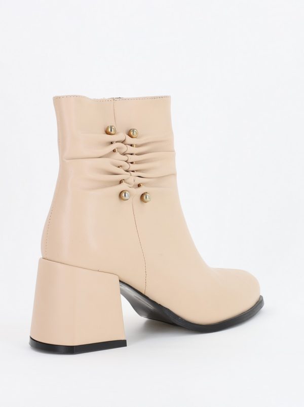 Botine damă din piele ecologică Bej mat (BS3007BT2310021) 121
