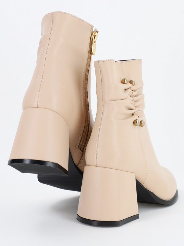 Botine damă din piele ecologică Bej mat (BS3007BT2310021) 119