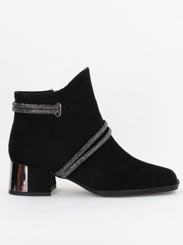 Botine damă din piele ecologică întoarsă cu pietricele Neagră (BS571BT2310051) 120