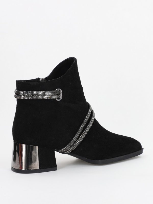 Botine damă din piele ecologică întoarsă cu pietricele Neagră (BS571BT2310051) 121