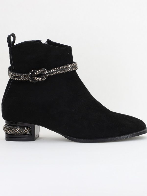 Botine damă din piele ecologică întoarsă Neagră (BS160BT2310046) 120