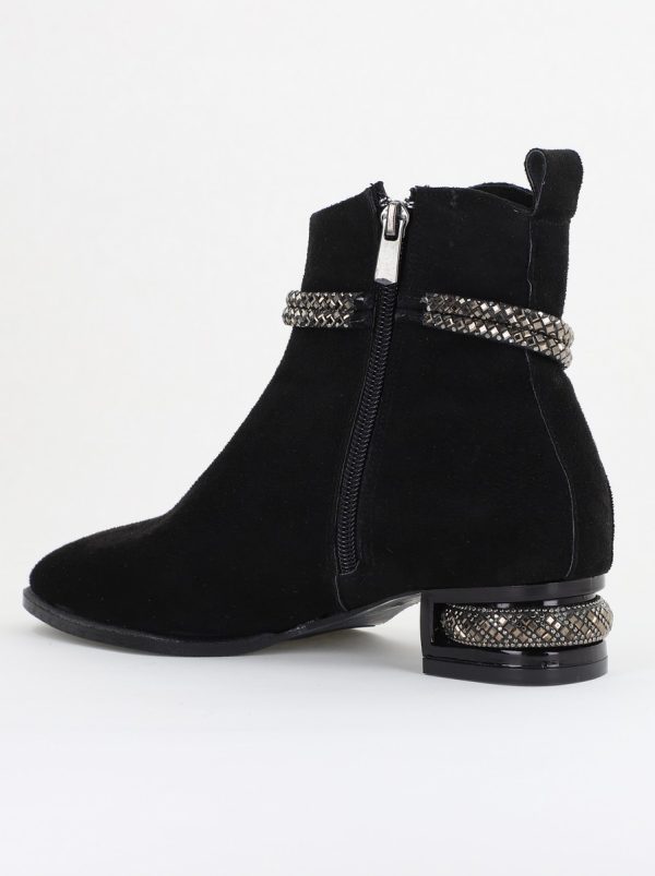 Botine damă din piele ecologică întoarsă Neagră (BS160BT2310046) 124