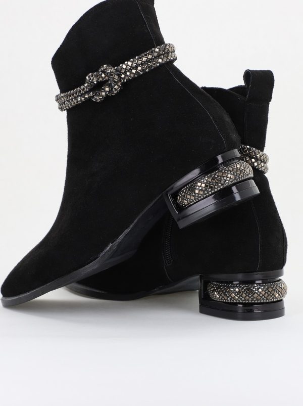 Botine damă din piele ecologică întoarsă Neagră (BS160BT2310046) 125