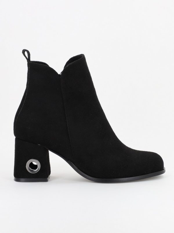 Botine damă din piele ecologică întoarsă Neagră (BS712BT2310063) 120