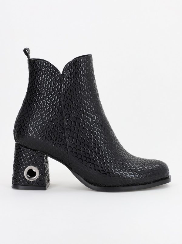 Botine damă din piele ecologică Neagră (BS712BT2310062) 120