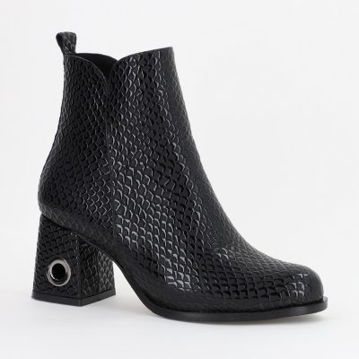 Botine damă din piele ecologică Neagră (BS712BT2310062)