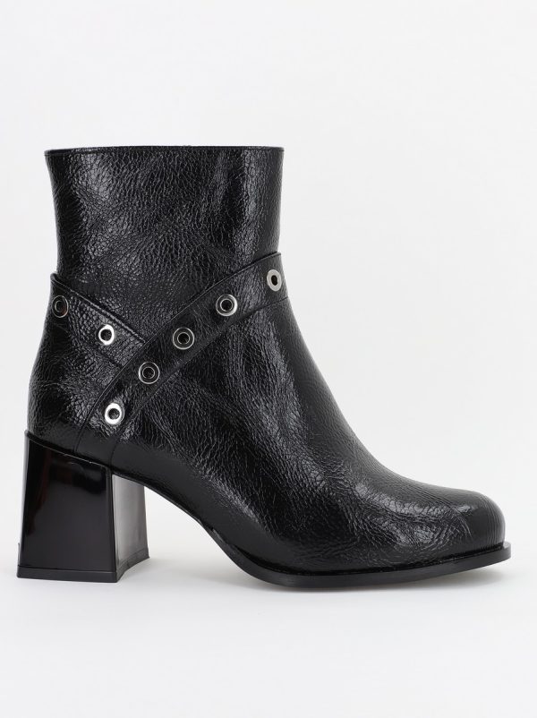 Botine damă din piele ecologică Negru lac (BS706BT2310033) 120