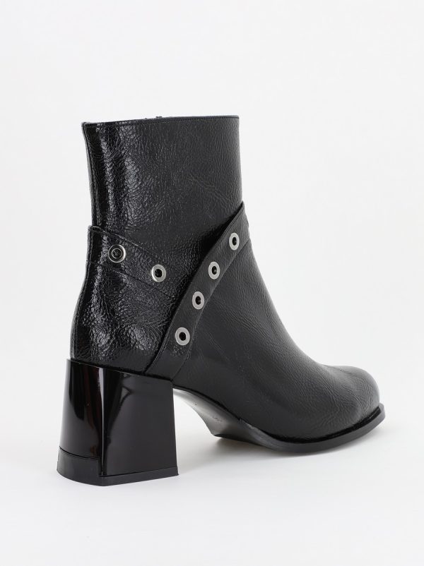 Botine damă din piele ecologică Negru lac (BS706BT2310033) 121