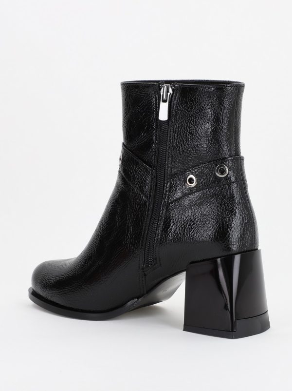 Botine damă din piele ecologică Negru lac (BS706BT2310033) 122