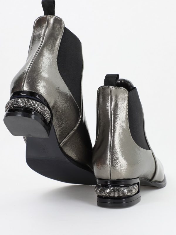 Botine damă din piele ecologică Platina lac (BS151BT2310052) 119
