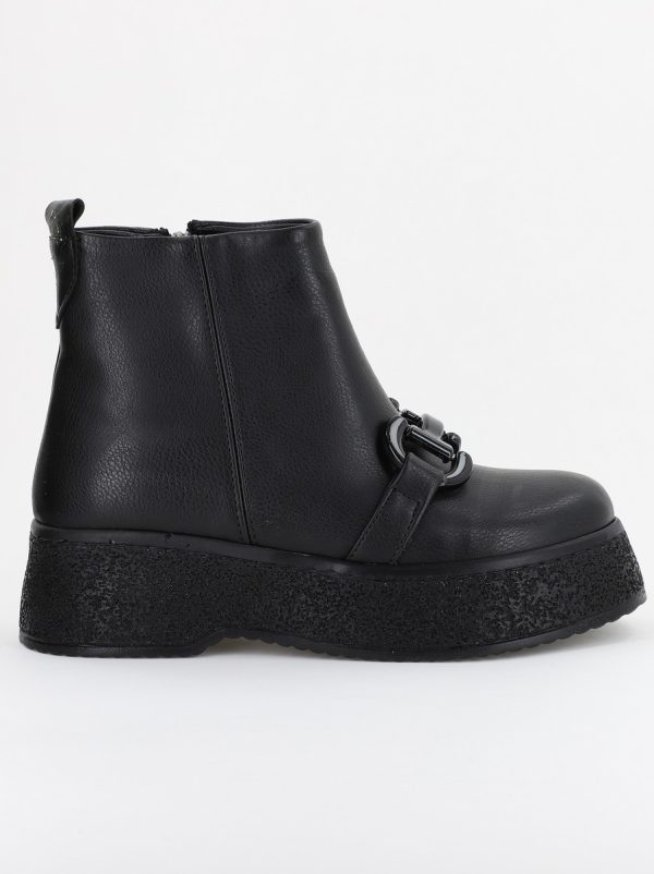 Ghete Damă cu fermoar Piele Ecologică culoare Negru mat (BS01BT2310043) 120