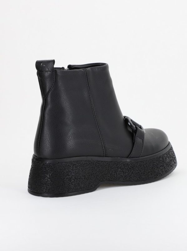 Ghete Damă cu fermoar Piele Ecologică culoare Negru mat (BS01BT2310043) 122