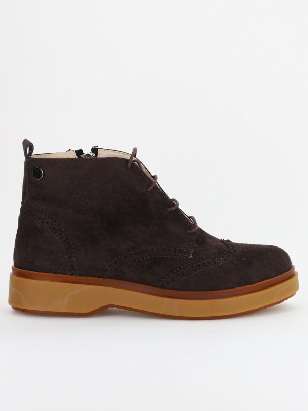 Ghete Damă cu Șiret Piele Ecologică întoarsă culoare Cafeniu (BS252BT2310030) 119