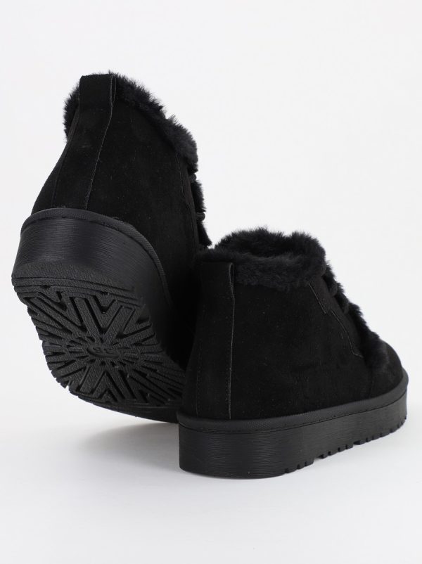 Ghete Damă cu Șiret Piele Ecologică întoarsă culoare Negru (BS15BT2310025) 119