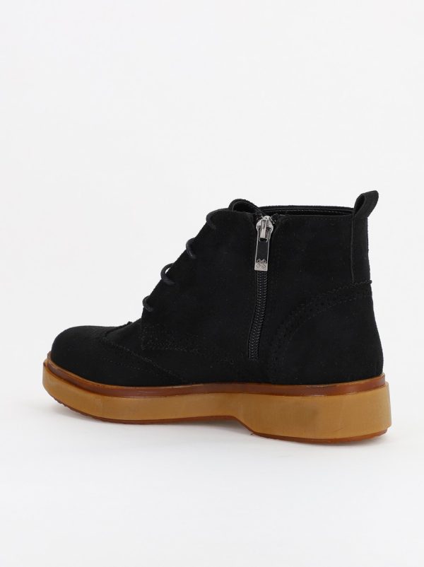 Ghete Damă cu Șiret Piele Ecologică întoarsă culoare Negru (BS252BT2310026) 123